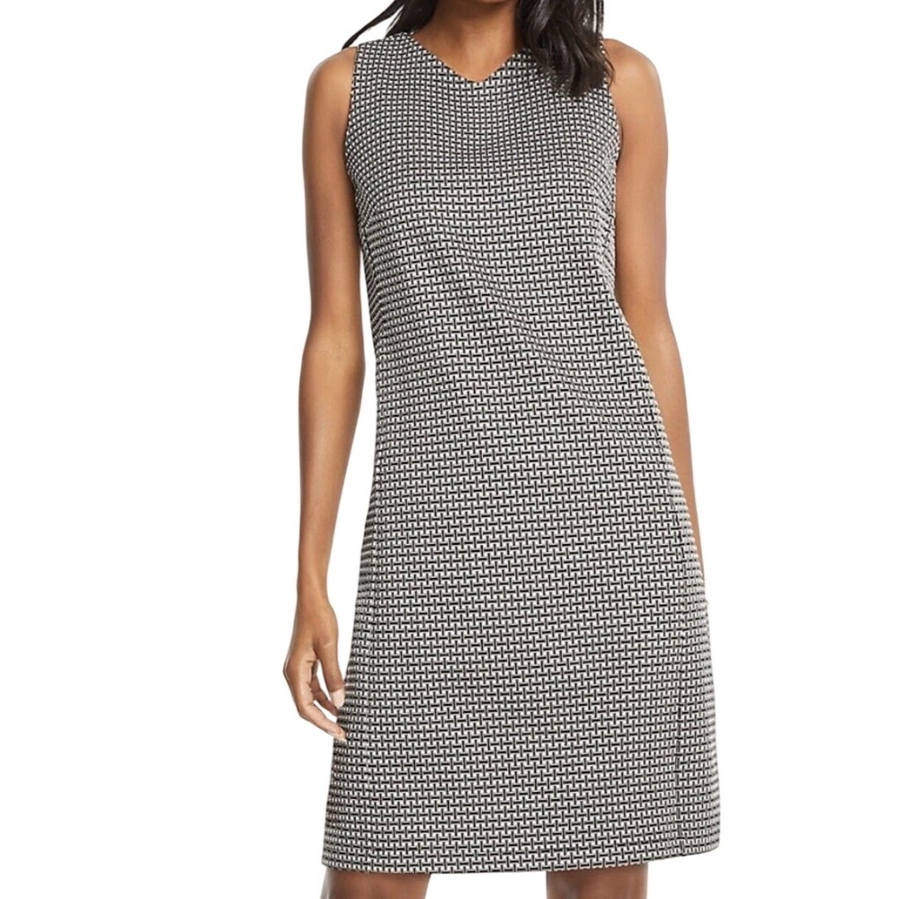 NWT Ann Taylor Geometric Sleeveless Shift Dress Size Petite Small Career Office